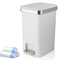 Small Bathroom Trash Can with Lid and 3 Rolls Trash Bags, Step