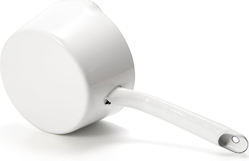 Peohud 37 Oz Enamel Milk Pan, Mini Butter Warmer with Pour Spout for Stove Top