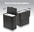 Counter 1.5 (6L) Glad Roomate Under Trash Can - Space Saving Stainless Steel Waste Bin with Dual Lid and Clorox