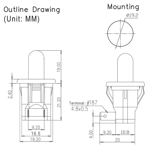 297243800 Refrigerator Door Light Switch Replacement for Electrolux Subzero Frigidaire Kenmore