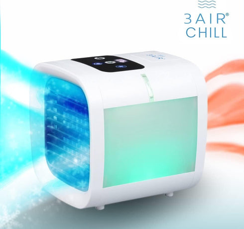 CHILL | personal air cooler | portable mini evaporative air conditioner | five speed fan | twin water misters |