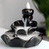 Waterfall Incense Burner, Lotus Backflow Incense Holder with 10 Free Mixed Aromatherapy Cones, Ceramic Censer