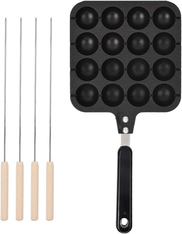 Haofy Takoyaki Maker Pan, Non-Stick 16-Grid Takoyaki Grill for Electric Oven or Gas Stove