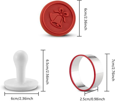6PCS Silicone Cookie Stamp Press Cookie Cutter for DIY Christmas and Daily Baking