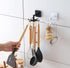Kitchen Utensil Hanger with 6 Hooks, Under Cabinet Holder for Kitchen and Bathroom, 360° Rotatable Organizer Hook, 2