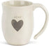 DEMDACO Kind Heart Cream Inspirational Ceramic Stoneware Coffee Mug, 16 Ounce