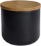 Ceramic Pure Color Sugar Bowl, Spice Jar Storage Pot with Wooden Lid