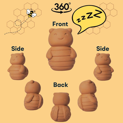 3D 2-in-1 Set (1, Sifri Brown Sugar Keeper Terracotta Clay Bee & Spoon Saver Softener Cute Kitchen Storage & Freshness