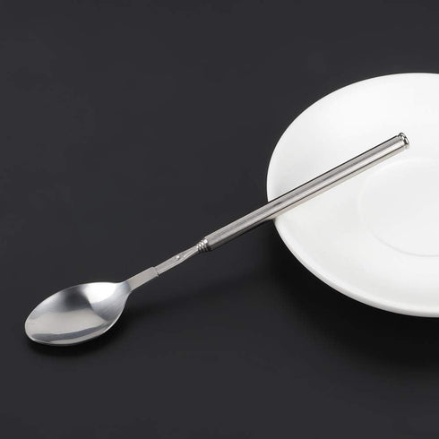 24 Inches Stainless Steel Mixing Spoon, Long Telescopic Stirring Spoon for Barbecue Tableware Supplies