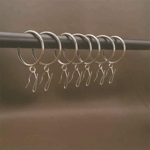 E-outstanding 50 Sets White Plastic Traverse Rod Slides, Rail Glider and Metal Curtain Hooks for Window