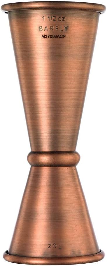 Barfly Japanese Style Jigger, 1 oz x 1-1/2 oz, Antique Copper