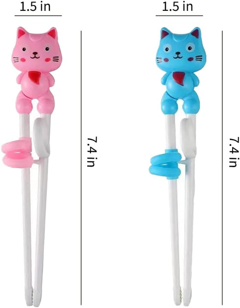 2 Pairs Kids Chopsticks, Cute Animal Cartoon Design, Plastic Training Chopsticks for Kids, Chopstick Helper/Trainer by