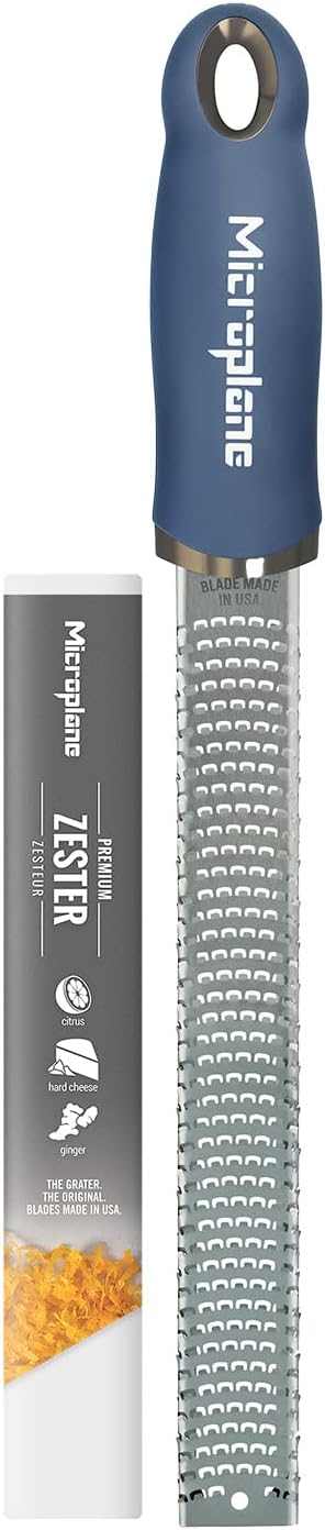 Microplane Premium Zester Grater in Denim Blue | Lemon Zester tool, Hard