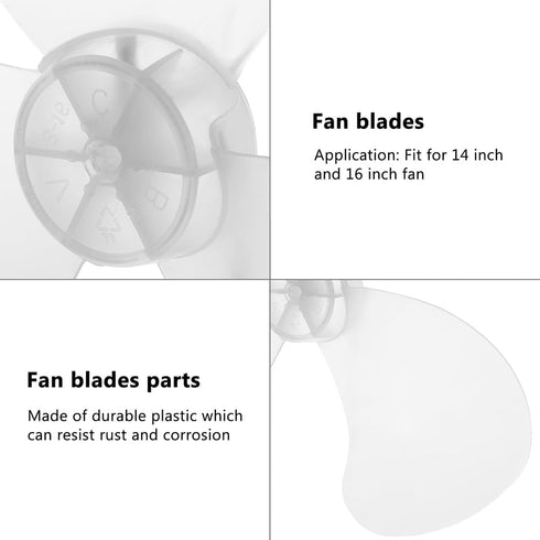 HOMSFOU Fan Replacement Blades - Universal Plastic 3 Leaves for 14 inch and 16 inch Electric Fan