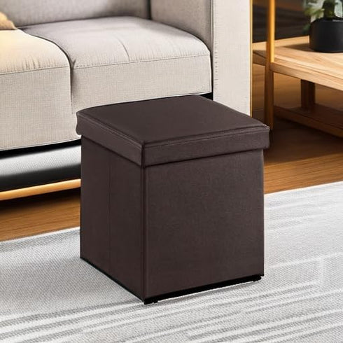 15 Inches 660 lb, ULSF10B SONGMICS MAZIE Collection - Ottoman with Storage, Footstool, Storage Ottoman, Load for Dorm