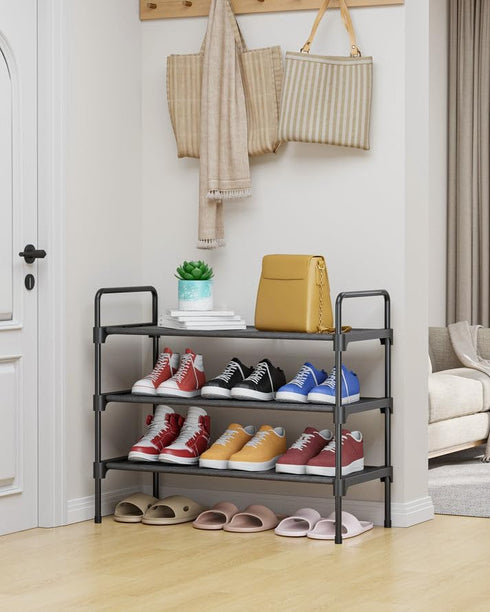 Closet, 27.6" Kitsure Shoe Rack for Sturdy Shoe Storage for Entryway, Space-Saving Shoe Rack Small and Shoe Shelf