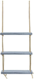 Sorbus 3-Tier Rustic Wood Hanging Shelf, Wood Swing Storage Shelves Rope Organizer Rack, Floating Display Shelves (Grey)
