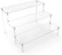 Acrylic Display Risers - Clear 3 Tiered Cupcake Stand for Food Desserts, Mini Shelf for Party, Toys, and Cosmetic
