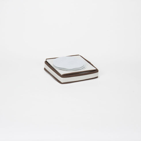 Household Essentials Saucer Storage Box, Holds 12 Saucers, Felt Protectors, Windowed Panel, Foldable, Stackable, 2