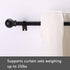 Curtain Rods for windows 66 to 120 inch,5/8 inch Decorative Curtain Rod Set, Matte Black Splicing Heavy Duty Metal Curtain Rod with Brackets