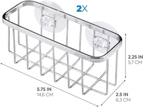 iDesign Gia Stainless Steel Dish Sponge Holder Basket, Ideal for Kitchen Sinks, Set of 1, Polished