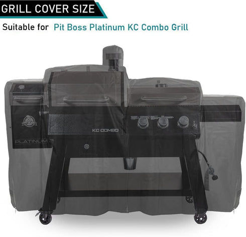 ZJYWSCH Grill Cover for Pit Boss Platinum KC Combo, Waterproof Heavy Duty 600D Cover for Wood Pellet & Gas Grill