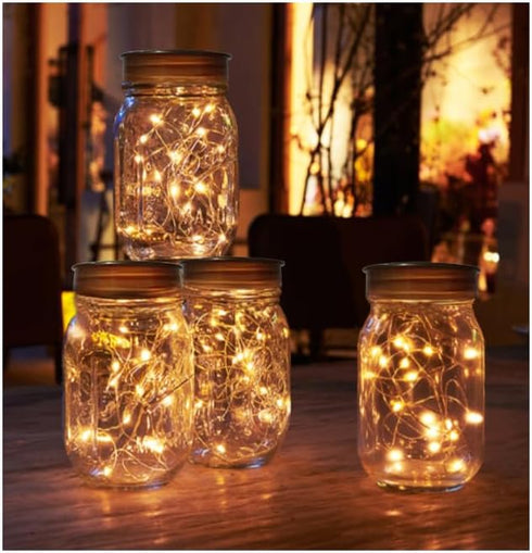 Kangheshun 2 Pack 7 20 Led Fairy Lights Battery Operated String Lights Waterproof Silver Wire Feet Led Firefly Starry