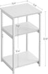 ULET273W14 VASAGLE Side Table, Small End Table, Tall Nightstand for Living Room, Bedroom, Office, Bathroom, White