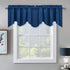 Luxury Velvet Valance Curtains, Light Blocking Small Window Scalloped Valance, 52 x 18-inch, Blue