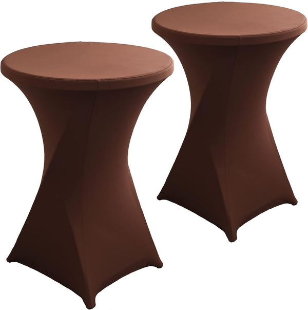 Cocktail Table Covers - Spandex Round High Top Tablecloth - 2 Pack