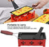 Cheese Raclette Stove Set, Carbon Steel Portable Non-stick Baking Tray with Spatula for Home Kitchen Grilling (Red)