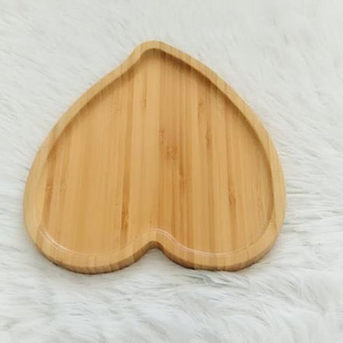 PRETYZOOM Heart Shaped Cutting Board, 2pcs Bamboo Serving Board for Valentines Day Cheese Platter Tray