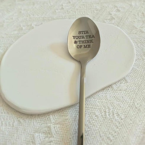 Christmas Birthday Gifts Spoons for Women Men Stir Your Tea and Think of Me Spoon for Tea Coffee Lovers Gift for Boyfriend Daughter Tea Gifts for Tea Lovers Friends Grandma