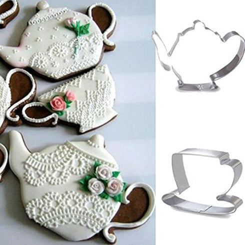 Stainless Steel Tea Pot and Tea Cup Biscuit Cookie Cutter