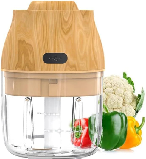 Electric Mini Food Chopper, 250ML, Compact Wireless Processor for Garlic, Fruit, Vegetable, Ginger, Chili, Meat, Wood