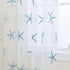 Embroidered Teal Starfish Sheer Curtains, 84 Inch Long Rod Pocket Drapes for Living Room, 52 x 84 Inch 1 Panel