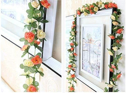 Miracliy 5Pcs 41FT Flower Garland Artificial Rose Arch Vines for Flower Wall Backdrop Wedding Decoration