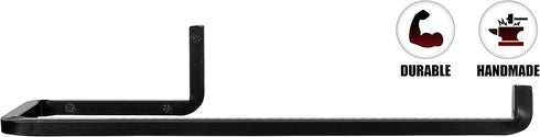 Wrought Iron Paper Towel Holder - Rustic Wall Mount Paper Towel Rack for Kitchen, Black, 12 x 4.7 x 2.5 Inches,