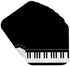 3dRose Black Piano Edge - Baby Grand Keyboard Music Design for Pianist Gifts - Soft Coasters, Set of 8