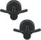 Pack of 2 SUS304 Stainless Steel Matte Black Wall Mounted Towel Hooks for Bathroom Shower Kitchen Cabinet Closet Door