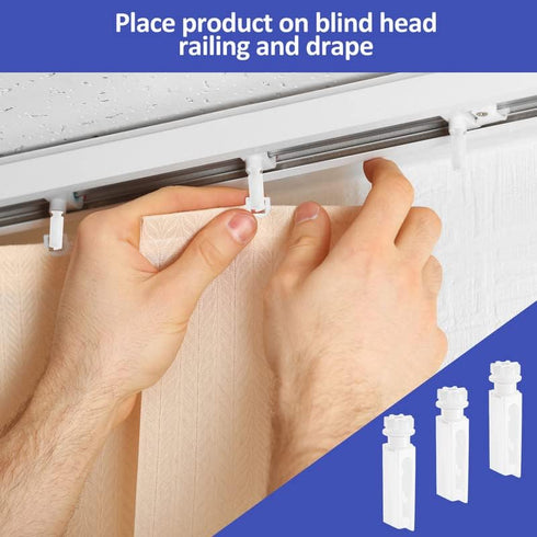 Vertical Blind Replacement Parts Repair Tabs White Stems for Vertical Blinds Curtain Accessories (12 Pieces)