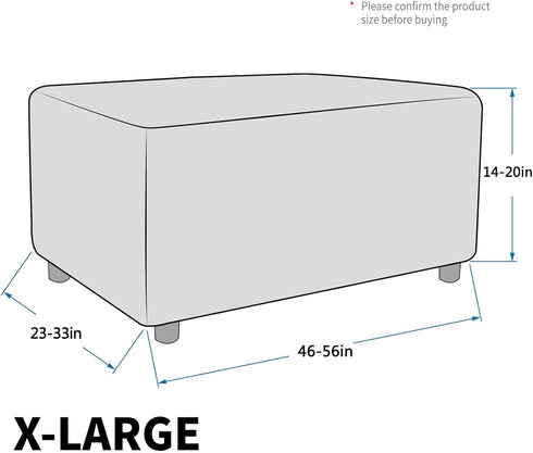 MAXIJIN Velvet Ottoman Slipcover Oversized Stretch Square Rectangle Footstool Slipcover Folding Storage Ottoman Covers