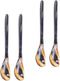 YARNOW 4 Pcs Small Ox Horn Caviar Spoons, Mother of Pearl Soup Spoons for Dessert and Tea