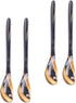 YARNOW 4 Pcs Small Ox Horn Caviar Spoons, Mother of Pearl Soup Spoons for Dessert and Tea