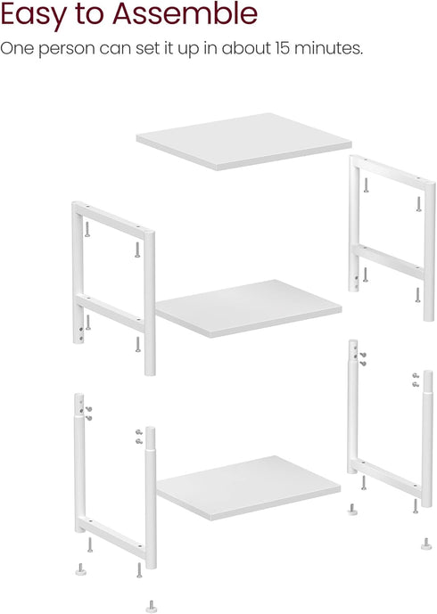 ULET273W14 VASAGLE Side Table, Small End Table, Tall Nightstand for Living Room, Bedroom, Office, Bathroom, White