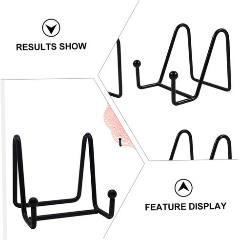 ARTIBETTER 4pcs Display Stand, Picture Frame Easel, Photo Dish Displays, Kitchen Plate Rack, Iron Organizer