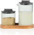 Set AdHoc Milk & Sugar Impact - Cream Pitcher Made from Borosilicate Glass - Sugar Bowl with Silicone Lid - Tabletop