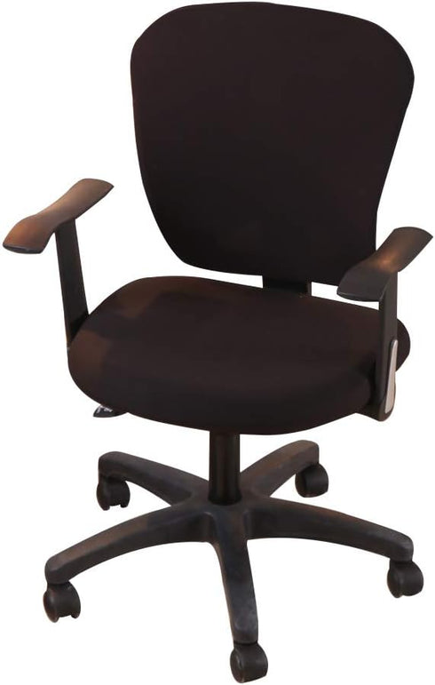 Computer Office Chair Cover - Stretchable Protective Cloth Polyester Universal Desk Task Chair Slipcover, Black