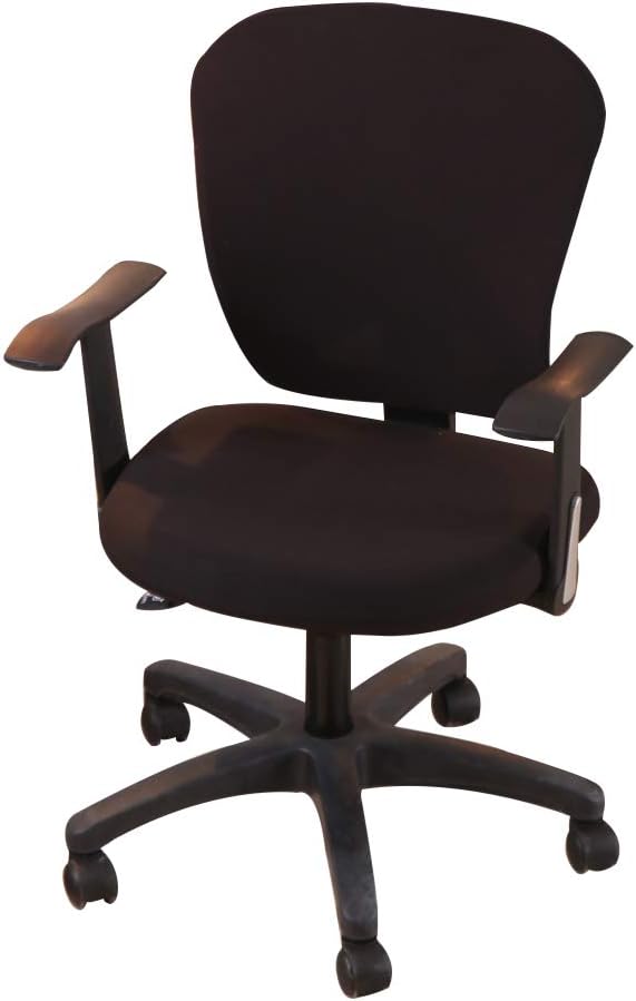 Computer Office Chair Cover - Stretchable Protective Cloth Polyester Universal Desk Task Chair Slipcover, Black