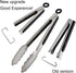 TENTA KITCHEN 9" Stainless Steel Kitchen Tongs, Non-Slip Grip Locking Metal Food Tongs (Set of 3)